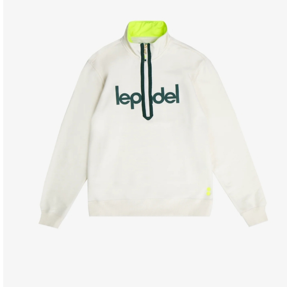 Le Padel 1/4 Zip Court Sweater - Off White